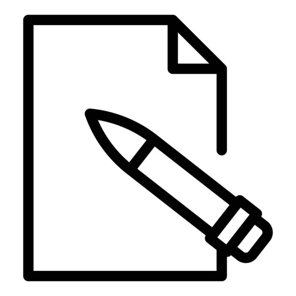 Dessin Crayon Icône Contour Vecteur Stylo Numérique Stylet Comprimé — Image vectorielle