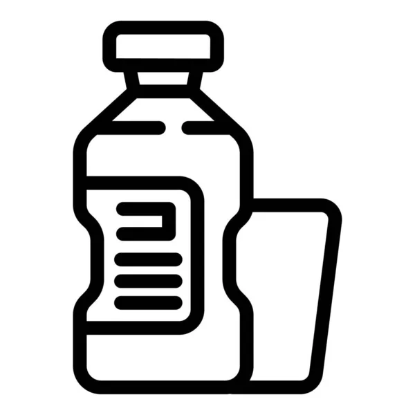 Agua Bebida Icono Contorno Vector Ejecutar Programa Información Cuidado — Archivo Imágenes Vectoriales