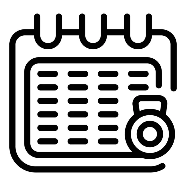 Calendar Diet Icon Outline Vector Run Program Care Device — Stock Vector