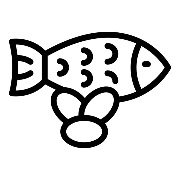 魚食アイコンアウトラインベクトル プログラムを実行する ケア情報 — ストックベクタ