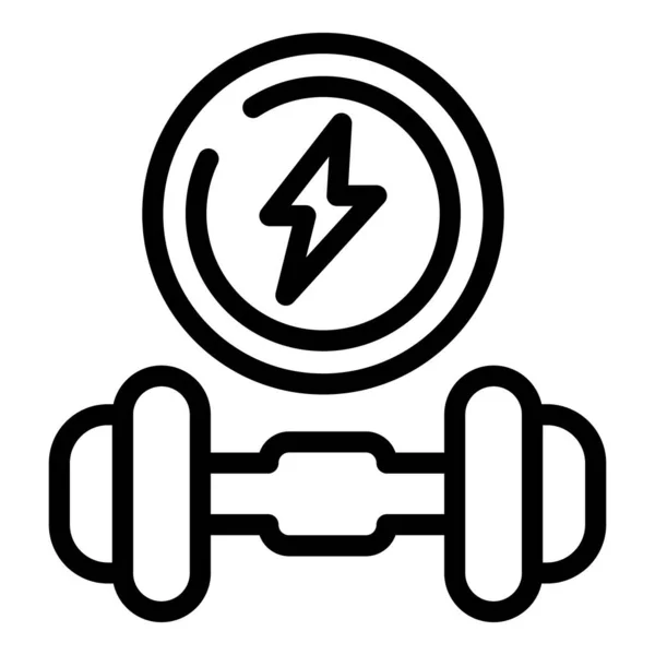 Energy Dumbbell Icon Outline Vector Run Program Application Info — Stock Vector