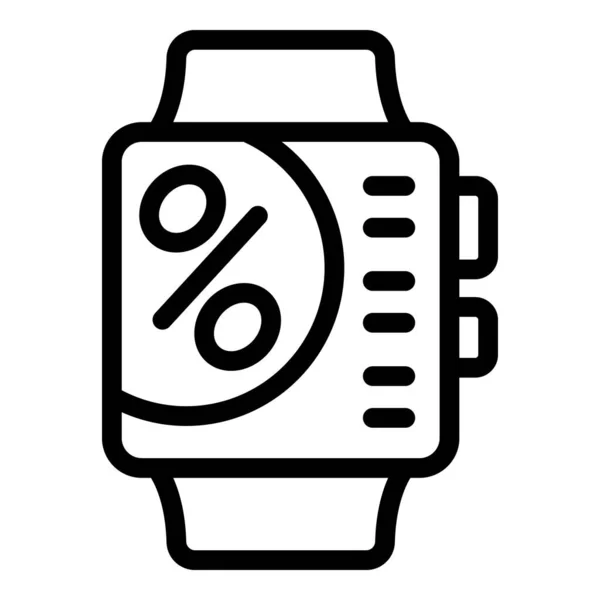 App Smartwatch Ikon Kontur Vektor Kör Programmet Vårdanordning — Stock vektor