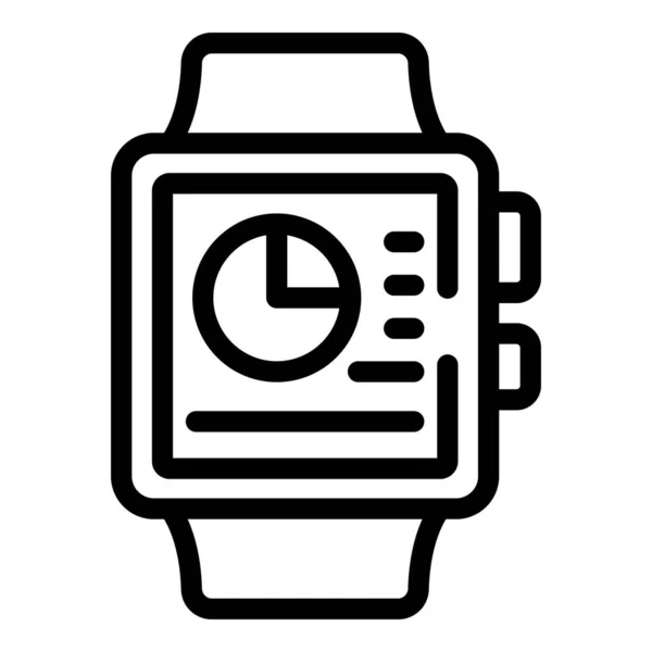 Вектор Контура Иконки Приложения Smartwatch Пульс Калорийное Приложение — стоковый вектор