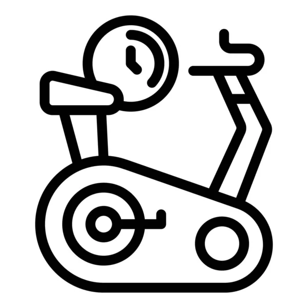 Ejercicio Bicicleta Icono Contorno Vector Ejecutar Programa Información Cuidado — Vector de stock