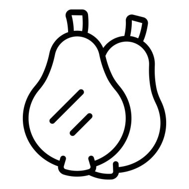 Armut meyve ikonu ana hatları vektörü. Paleo diyeti. Vejetaryen ücretsiz