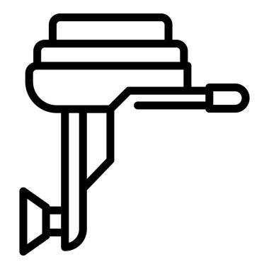 Sürat teknesi simgesi ana hat vektörü. Denizci motoru. Motor motoru