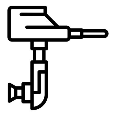 Geminin motor simgesi ana hat vektörü. Tekne motoru. Motorlu tekne pervanesi