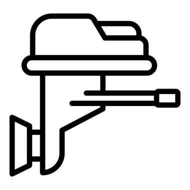 Seyahat motoru simgesi ana hat vektörü. Dış motor. Sanat motoru