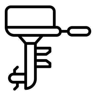 Denizci motor simgesi ana hat vektörü. Motorlu tekne. Deniz seyahati