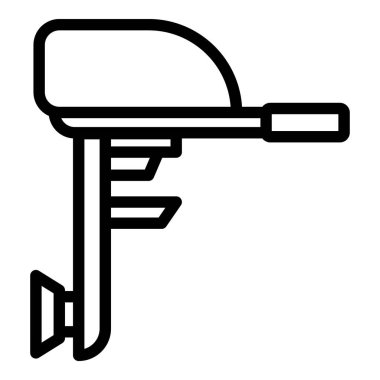 Güç motor simgesi ana hat vektörü. Tekne motoru. Sürat teknesi