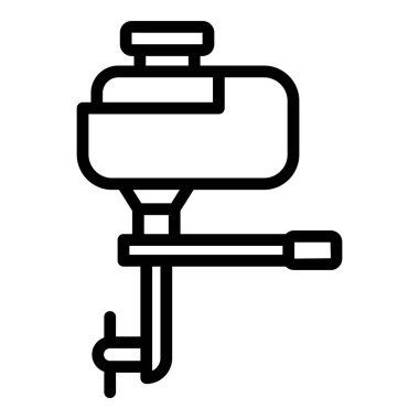 Deniz motorlu tekne ikonu ana hat vektörü. Motor motoru. Balıkçı okyanus