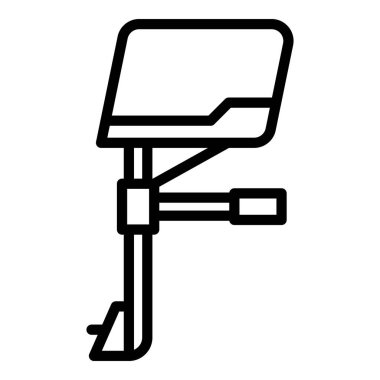 Tekne motoru simgesi ana hat vektörü. Motor dışa doğru. Balıkçılık