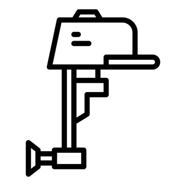 Motor simge ana hatları vektörü. Motorlu tekne. Sürücü enerjisi