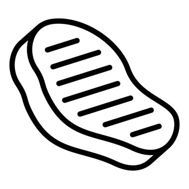 Et ikonu ana hatları vektörü. Domuz eti. Çiğ yemek.