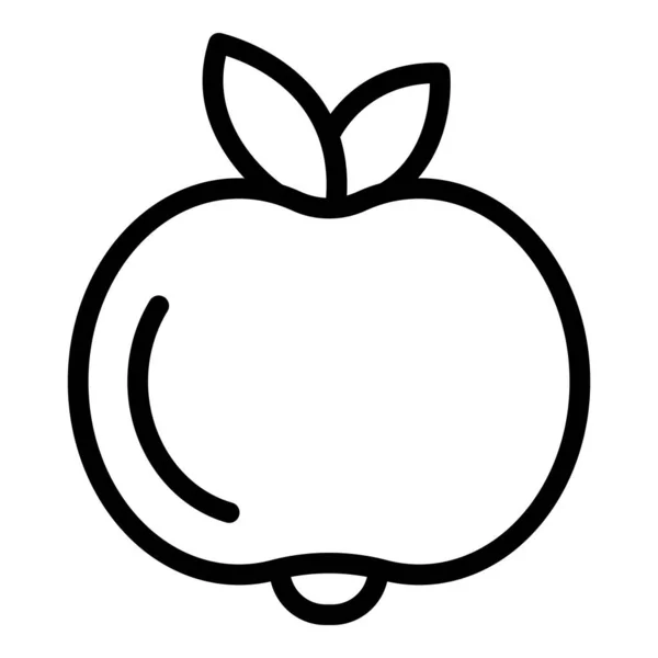 Ícone Frutas Apple Vetor Contorno Dieta Paleo Vegan Livre —  Vetores de Stock