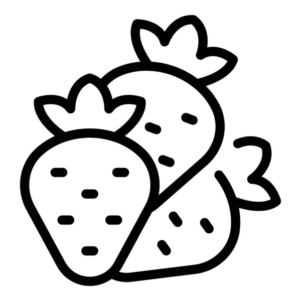 Umrissvektor Für Erdbeerobst Symbole Paläo Diät Veganes Essen — Stockvektor