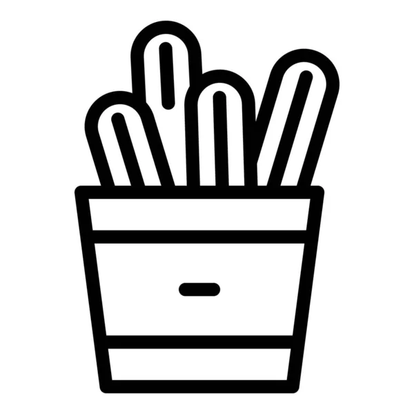 Πλάκες Εικονίδιο Churro Διάνυσμα Περίγραμμα Ισπανικό Φαγητό Γλυκό Ισπανίας — Διανυσματικό Αρχείο