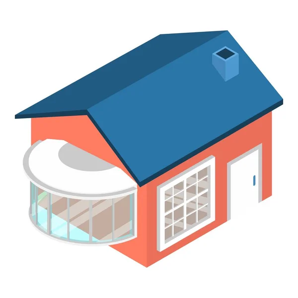 Modern House Icon Isometric Vector New One Story House Transparent — Stock Vector