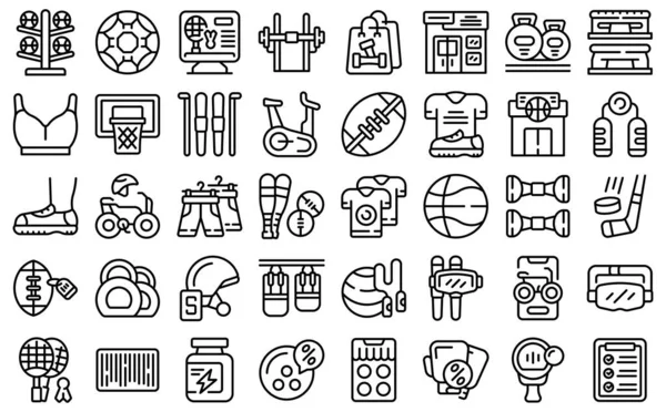 Sporting Goods Store Icons Set Outline Vector Sport Shop Store — Stock Vector