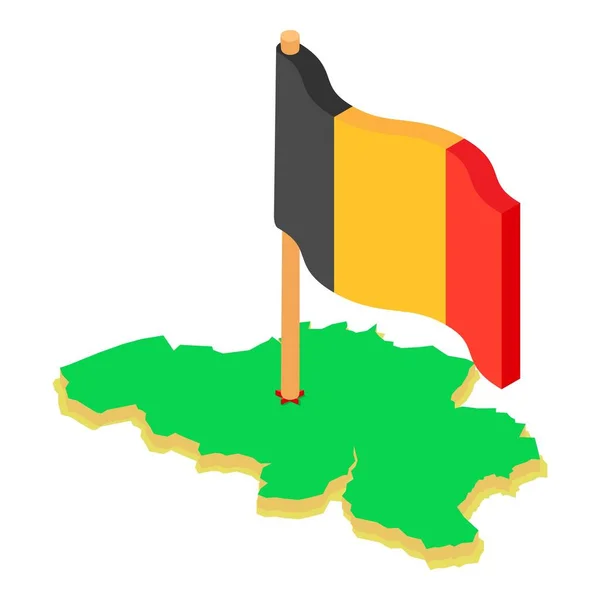 Belgium Symbol Icon Isometric Vector National Belgian Flag Country Map — Stock Vector