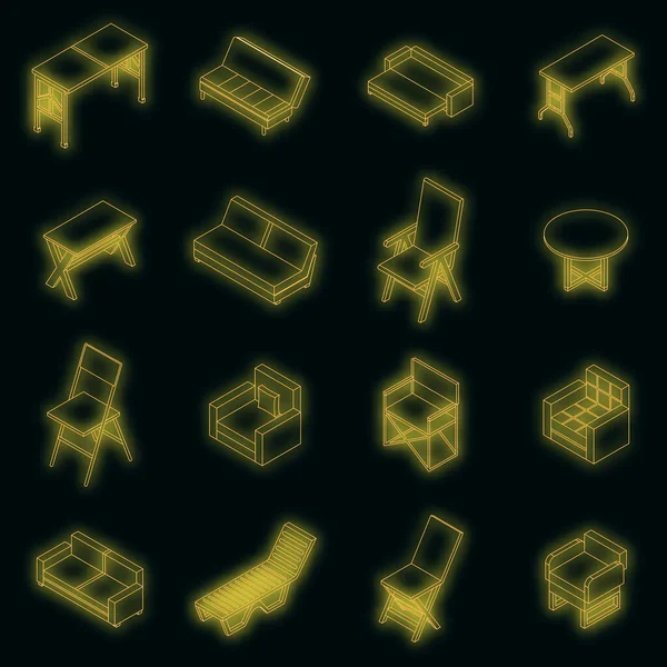 Conjunto Iconos Muebles Plegables Isométrico Conjunto Muebles Plegables Vector Iconos — Archivo Imágenes Vectoriales
