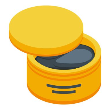 Siyah hidrojel ikon izometrik vektörü. Göz bandı. Yüz Kozmetiği