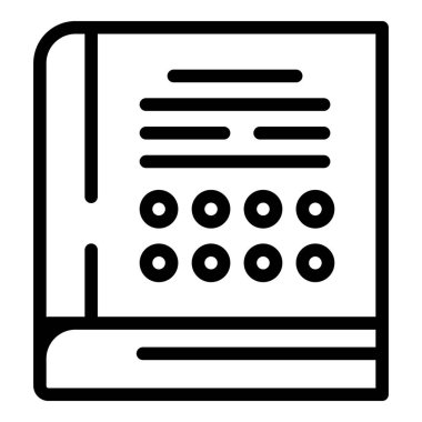 Çocuk kitabı ikonu ana hatları vektörü öğreniyorum. Okul eğitimi. Engelli sınıf