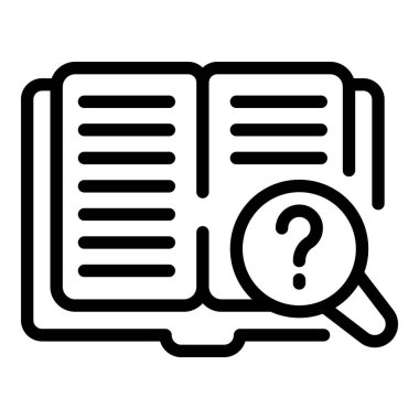 Arama çalışma simgesi ana hatları vektörü. Çocuk eğitimi. Sosyal kitap