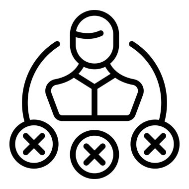 Eğitim ikonu ana hatları vektörü. Okul çocuğu. Sosyal öğrenim