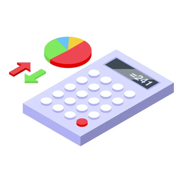 Study Calculator Icon Isometric Vector Case Research Data Learn — Stock Vector