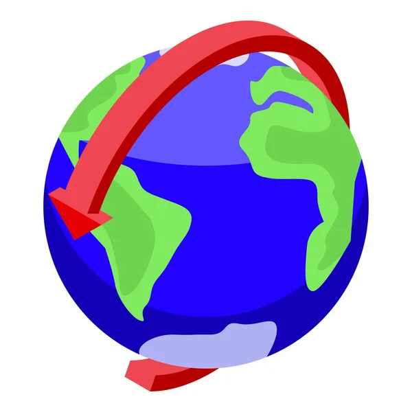 世界アイコン等角ベクトル 地球旅行だ 地図ツアー — ストックベクタ