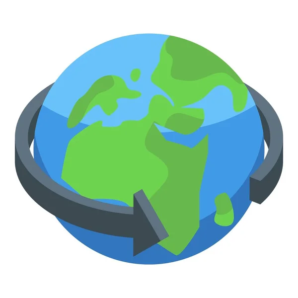 World Icon Isometric Vector Globe Travel Map Airplane — Stock Vector