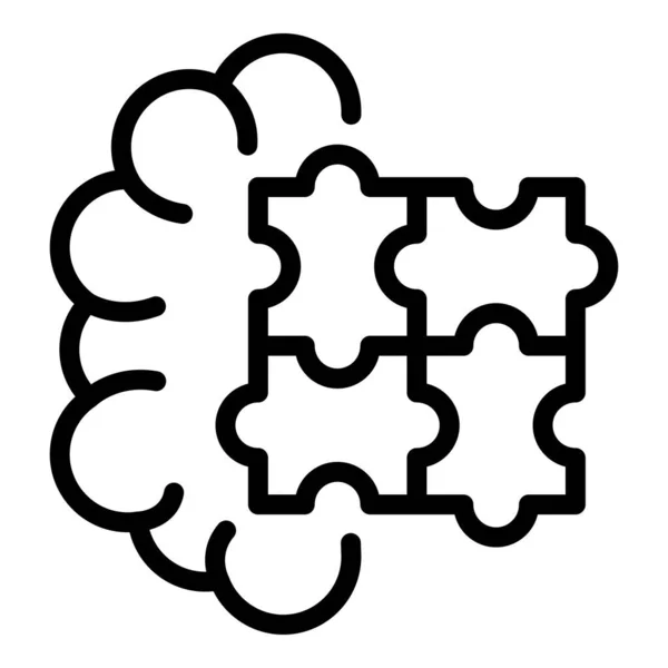 stock vector Brain puzzle icon outline vector. School education. Learning disabled