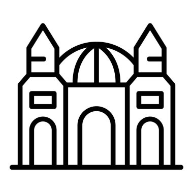 Malta kilisesinin ikon ana hatları vektörü. Avrupa silueti. Country barı