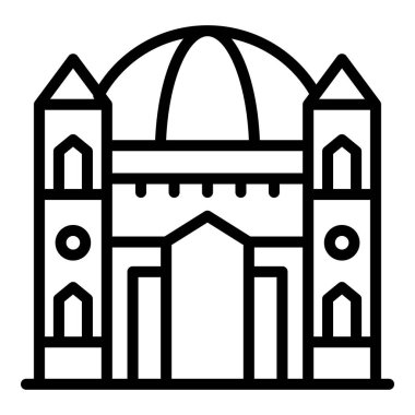 Katolik kilise ikonu ana hat vektörü. Landmark malta. Amblem Ülkesi