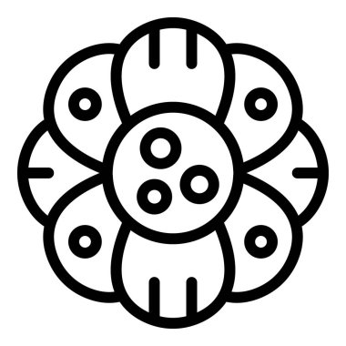 Sabah rafflesia ikonu ana hat vektörü. Tropik bitki. Asya çürümüş