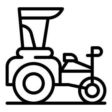 Asya triportör ikonu ana hat vektörü. Trishaw bisikleti. Hint Tuk