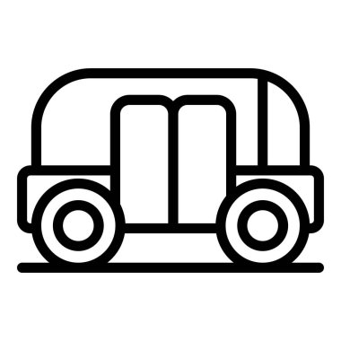 Çin üçlü bisiklet ikonu ana hat vektörü. Eski bisiklet. Üç tekerlekli tuk.