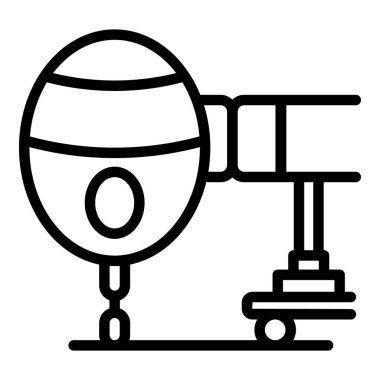 Turizm uçağı merdiveni ikonu ana hat vektörü. Seyahat aracı. Yatılı tasarım