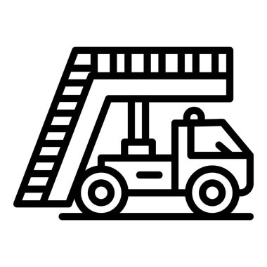 Ulaşım merdiveni ikon ana hatları vektörü. Seyahat işi. Terminal düzlemi