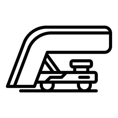 Uçak merdiveni ikonu ana hat vektörü. Seyahat aracı. Havacılık uçuşu