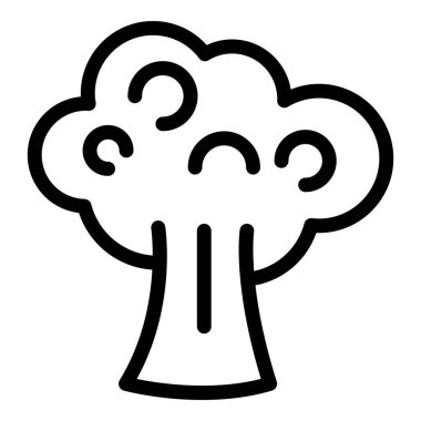 Brokoli ikonu ana hatları vektörü. Diyet yemek. Yemek pişirme.