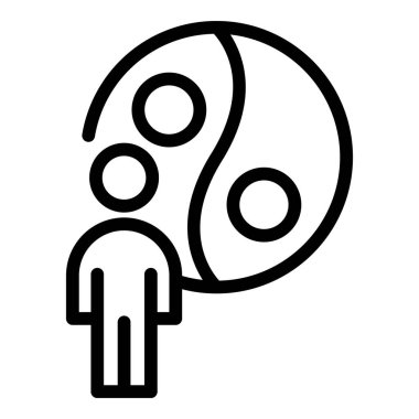 Denge diyeti ikonu ana hatları vektörü. Tıbbî yemek. Beslenme meyvesi