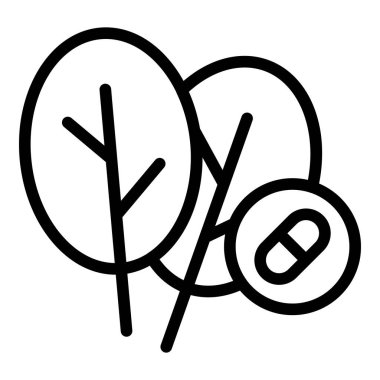 Organik yaprak ikonu ana hat vektörü. Diyet yemek. Meyve pişiriyorum.