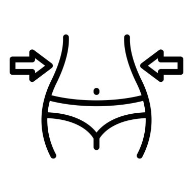 Vücut simgesine uygun dış hat vektörü. Organik yiyecekler. Yemek pişirme