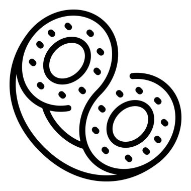 Fırın krakeri ikonu ana hatları vektörü. Yemek bisküvisi. Kare kek