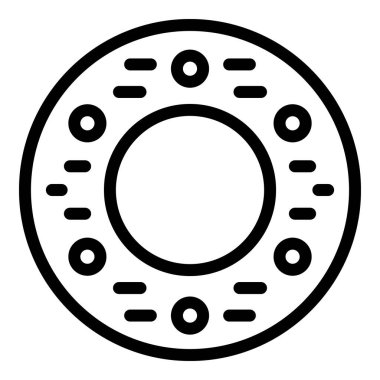 Çörek bisküvi ikonu ana hatları vektörü. Atıştırmalık kurabiye. Kare bisküvi