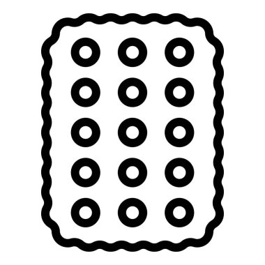 Vanilyalı Kraker ikonu ana hatları vektörü. Sağlıklı pasta. Atıştırma şekli