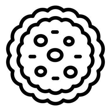 Kraker şekilli ikon ana hatları vektörü. Şeker taneleri. Kurabiye.