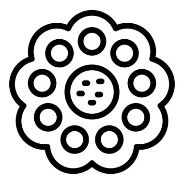 Şeker krakeri ikonu ana hatları vektörü. Yemek bisküvisi. Atıştırmalık kek